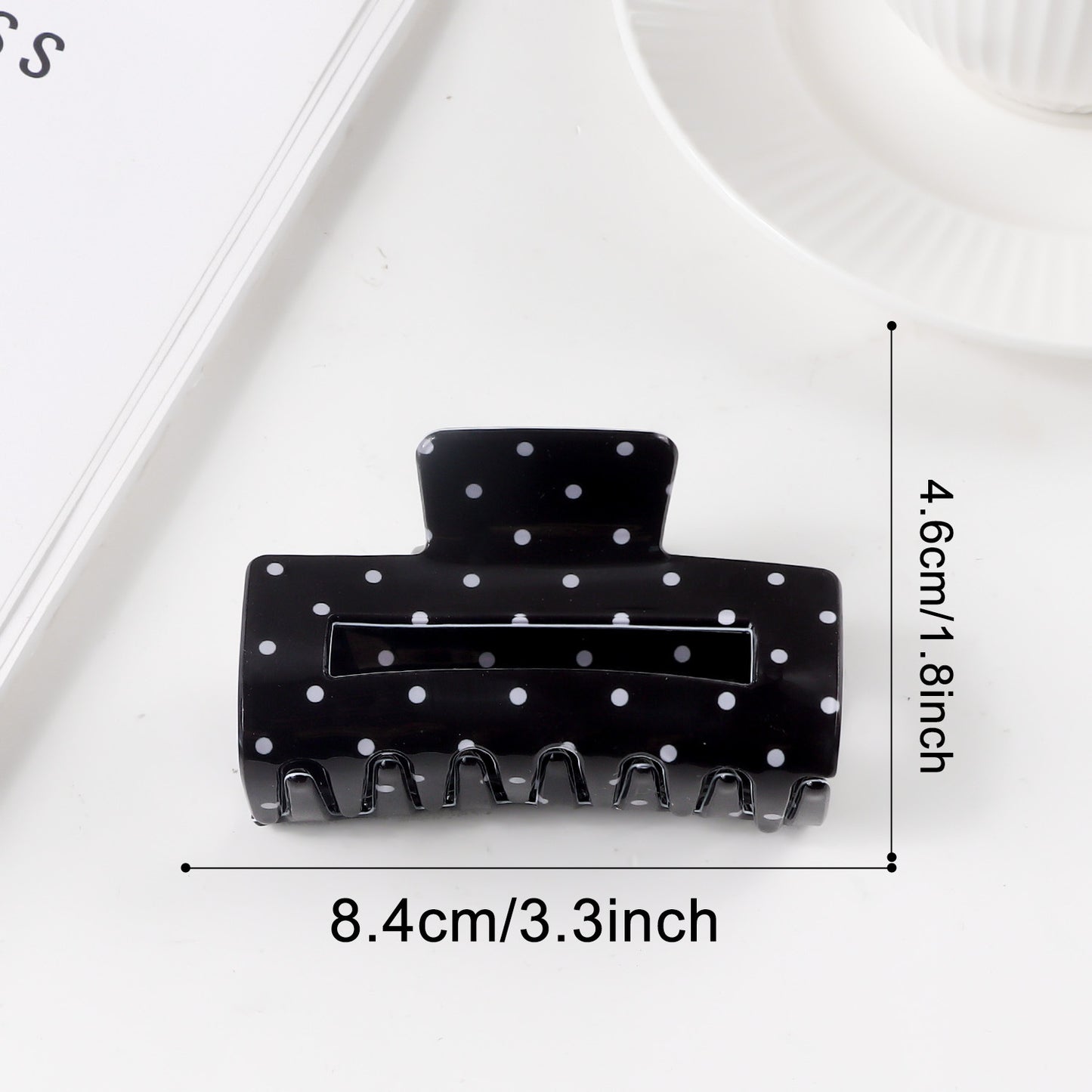 Square Polka Dot Style Elegant Updo Shark Clip