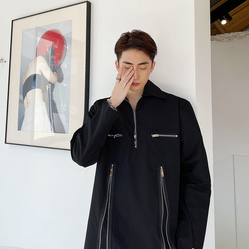Hair Stylist Personality Loose Long Sleeve Coat
