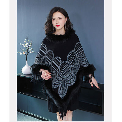 Cardigan Women's Cloak Mid-length Scarf Shawl Outer Wear