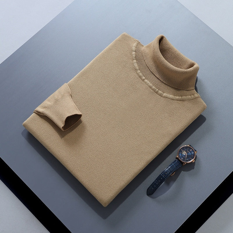 High Lapel Sweater Solid Color Casual