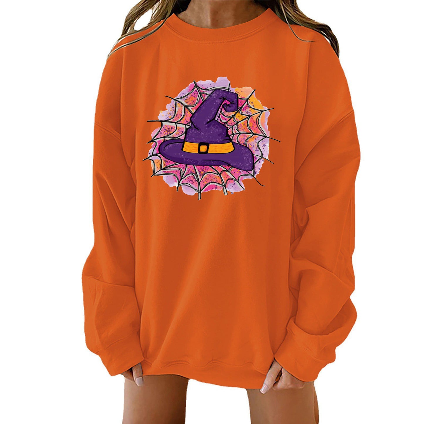 Halloween Kreativt Tema Tryk Løs Sweater