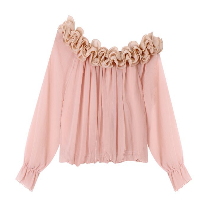 Gentle Off-shoulder Long-sleeve Blouse For Women
