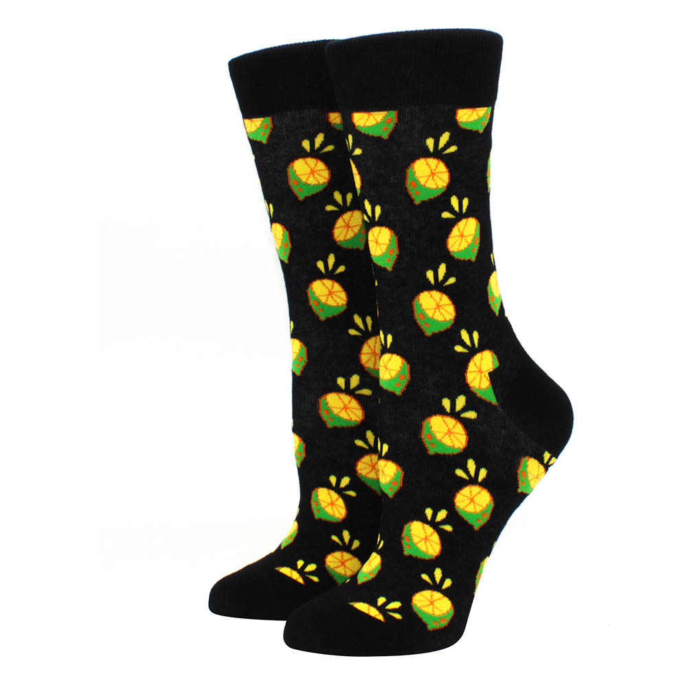 Colorful Women's Cotton Round Socks Funny Banana