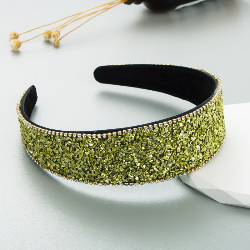 Shiny Diamond-encrusted Wide-brimmed Korean Style High Sense Face Wash Hair Band