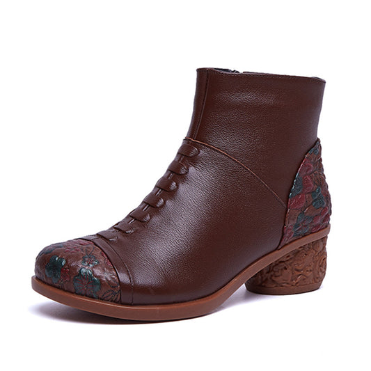 Genuine Leather Mother Cotton Shoes Plus Velvet