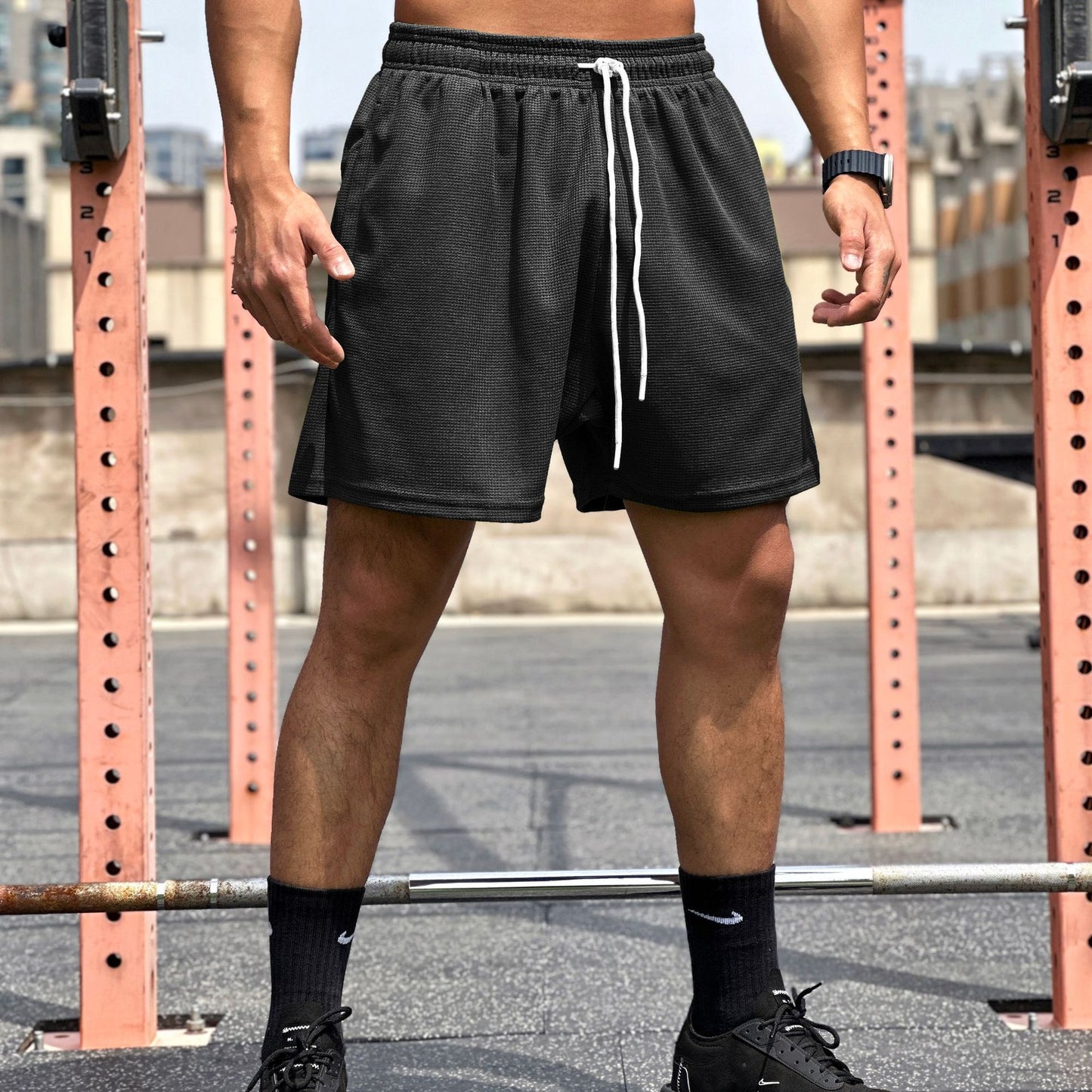 Men's Fitness Sports Casual Waffle Shorts