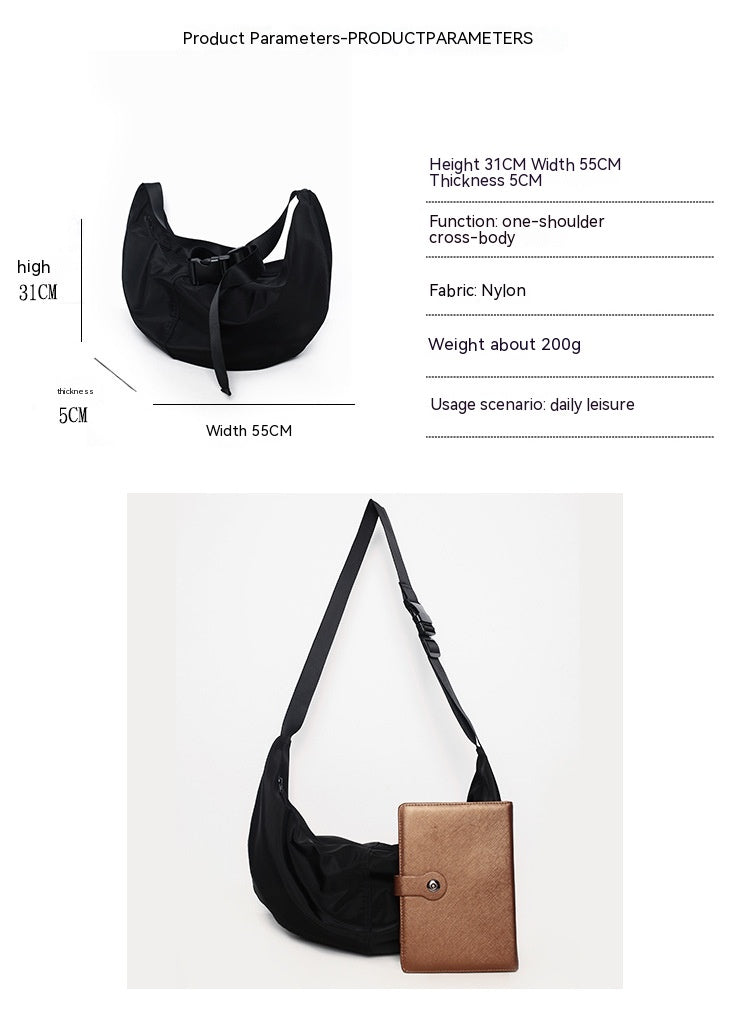 Working Style Men's Simple And Lightweight Casual Dumpling Messenger Bag