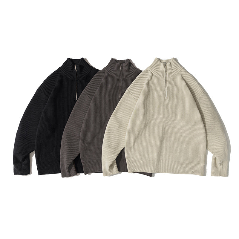 Men's Retro Half-open Collar Knitwear Sweater