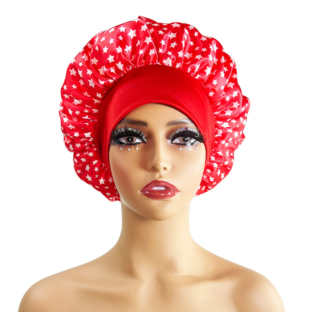 Satinhætte med bred skygge til hårpleje brusehætte strækbar