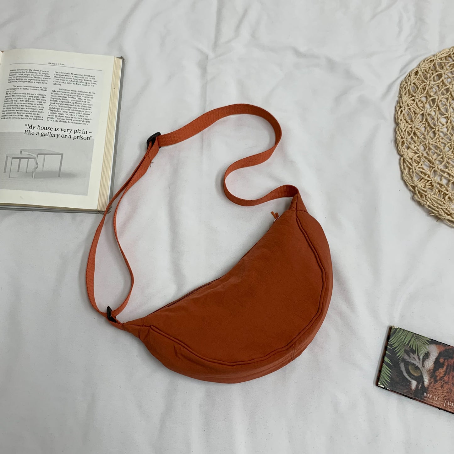 Solid Color Fashion Western Style All-matching Ins Korean Style Shoulder Messenger Bag