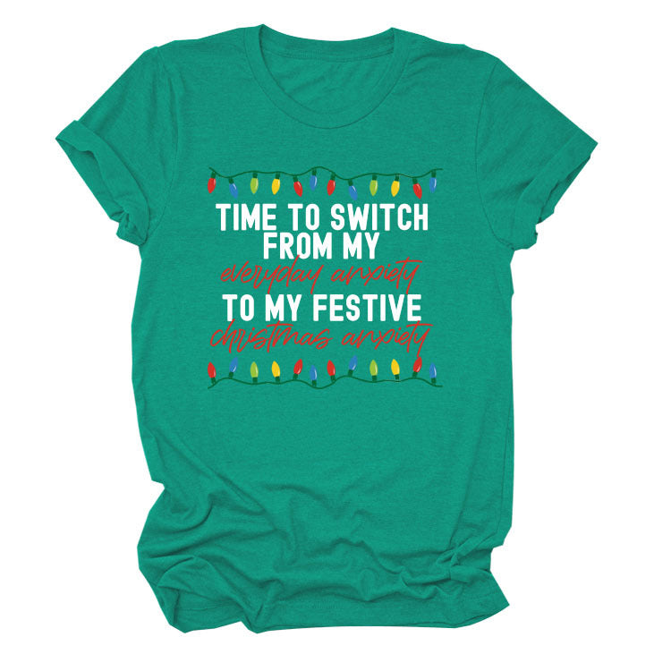 Pattern Printing Casual Short-sleeved T-shirt Women's Tops