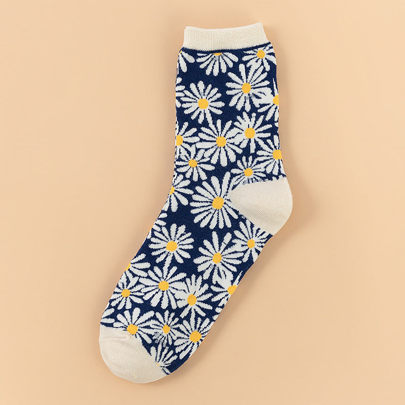 Winter Creative Small Daisy Flower Women's Socks