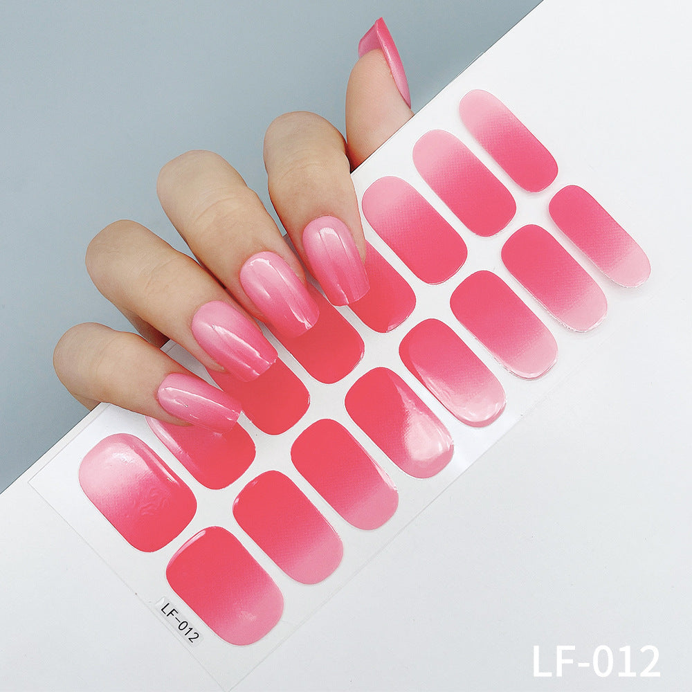Manicure Full Stickers Solid Color 16 Small Stickers European And American Simple Nails