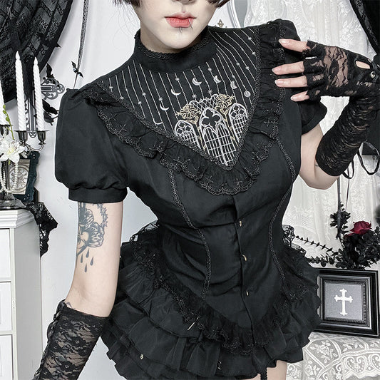 Subcultural Church Stained-Glass Embroidered Top