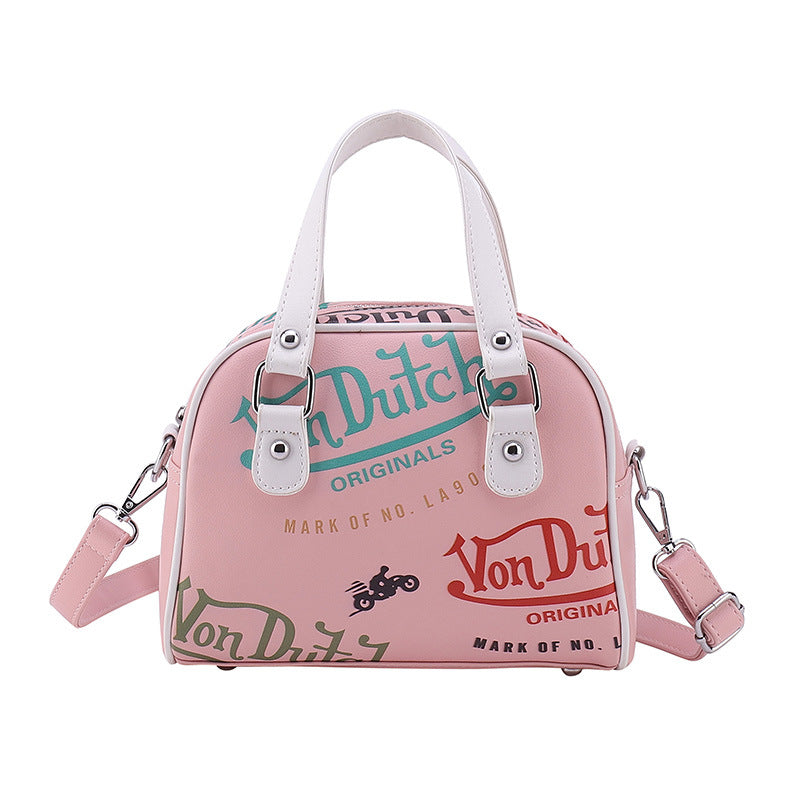 Fashion Letter Leather Messenger Bag Girl