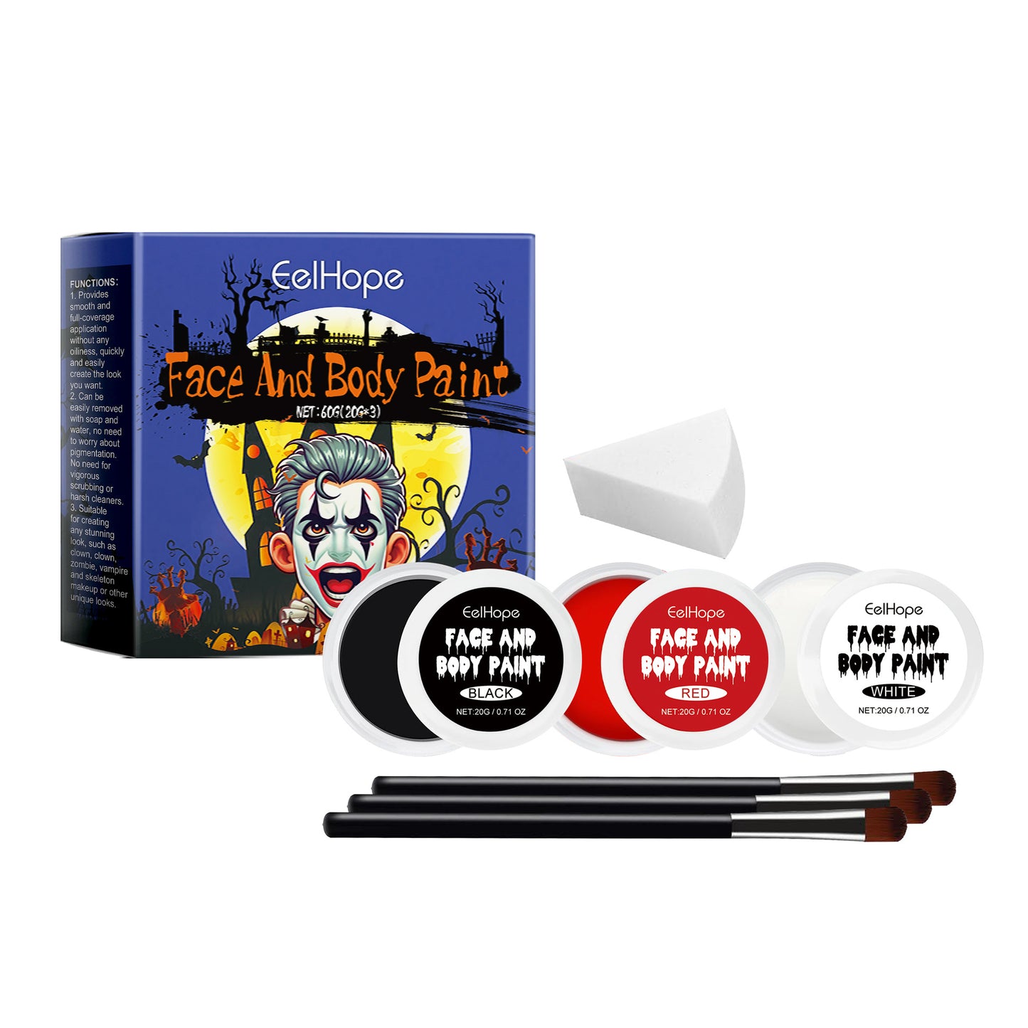 Halloween Palette Suit Full Coverage Painted Foundation Makeup Clown Colorful Color Palette