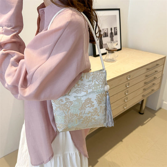 Chinese-style Handbag With A Vintage Hanfu-inspired Design Single-shoulder Bag