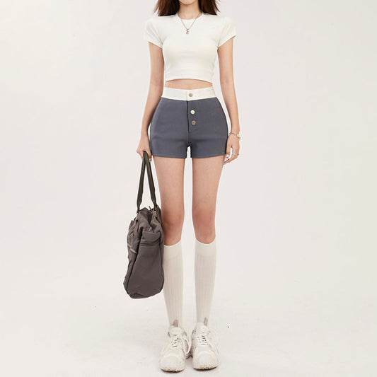Women's Fashion Colorblock Casual Shorts