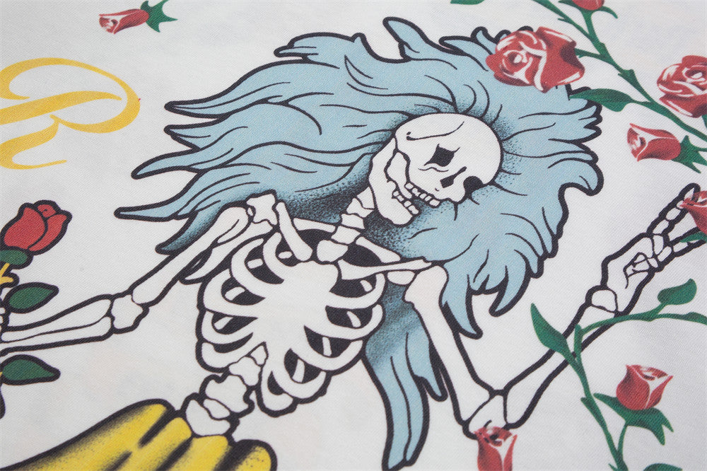 Hip Hop Skull Print Bottoming Short Sleeve T-Shirt