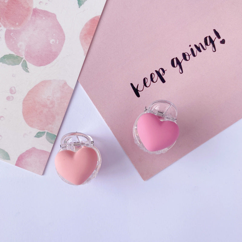Flower Peach Heart Side Clip Bow
