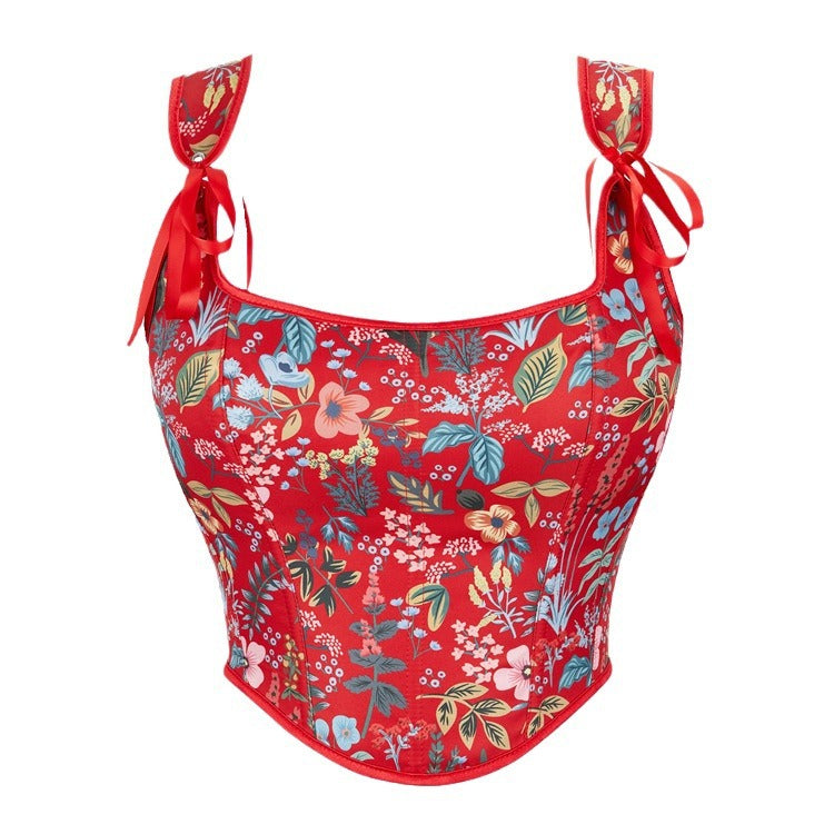 New Style Black Flower Adjustable Shoulder Strap Women's Tube Top Push Up Top