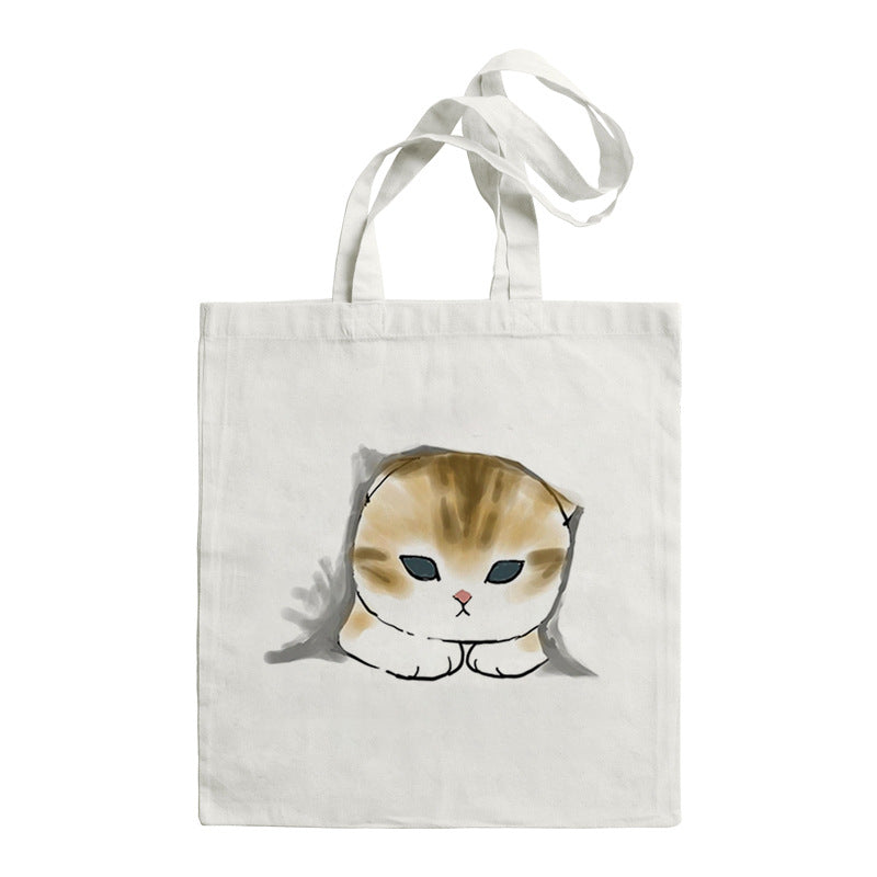 Shark Cat Printed Canvas Bag Shoulder