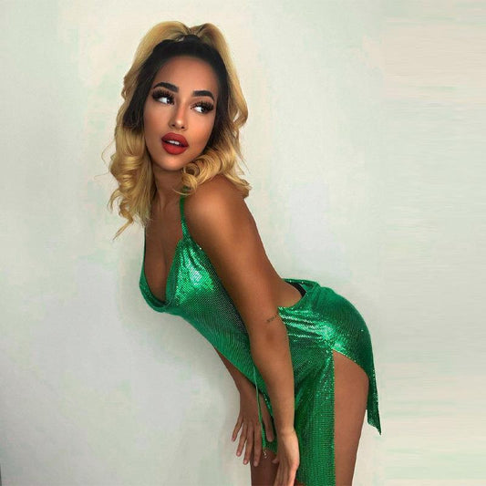New High-waisted, Slim-fit Two-piece Dress
