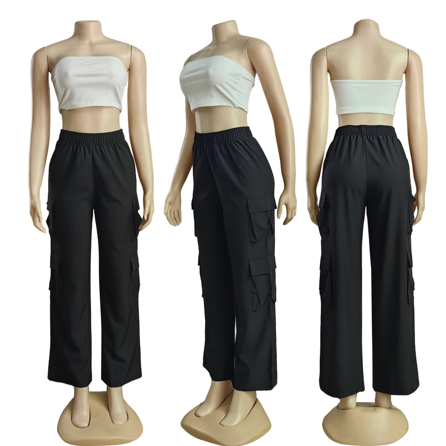 Casual Simple Trendy Multi-pocket Solid Color Overalls