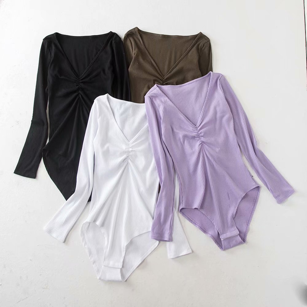 Tightfitting Slim Long-sleeved  Onepiece Bottoming Shirt