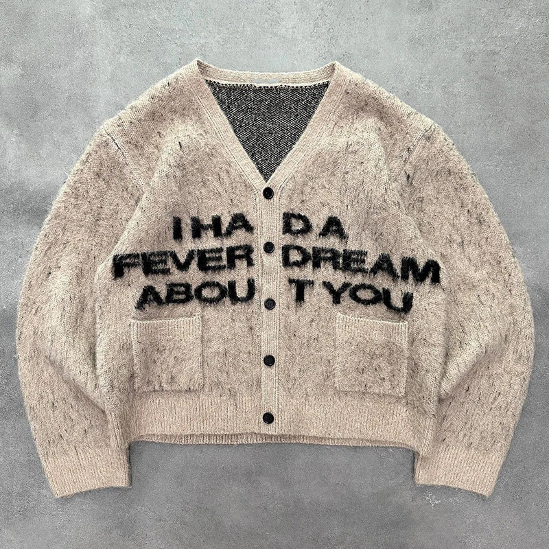 Cardigan V-neck Women's Sweater Jacquard Jacket