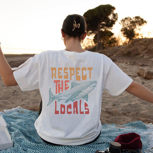 Respektér De Lokale Haj T-shirts Kvinder Street Hip Hop Tøj