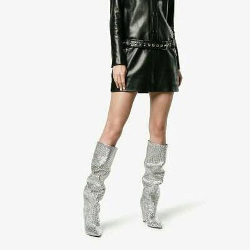 Tapered Heel High Heels Fashion Rhinestone Sequins