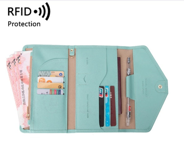 RFID Multi-function Air Ticket Certificate Bag Male And Female Passport Holder
