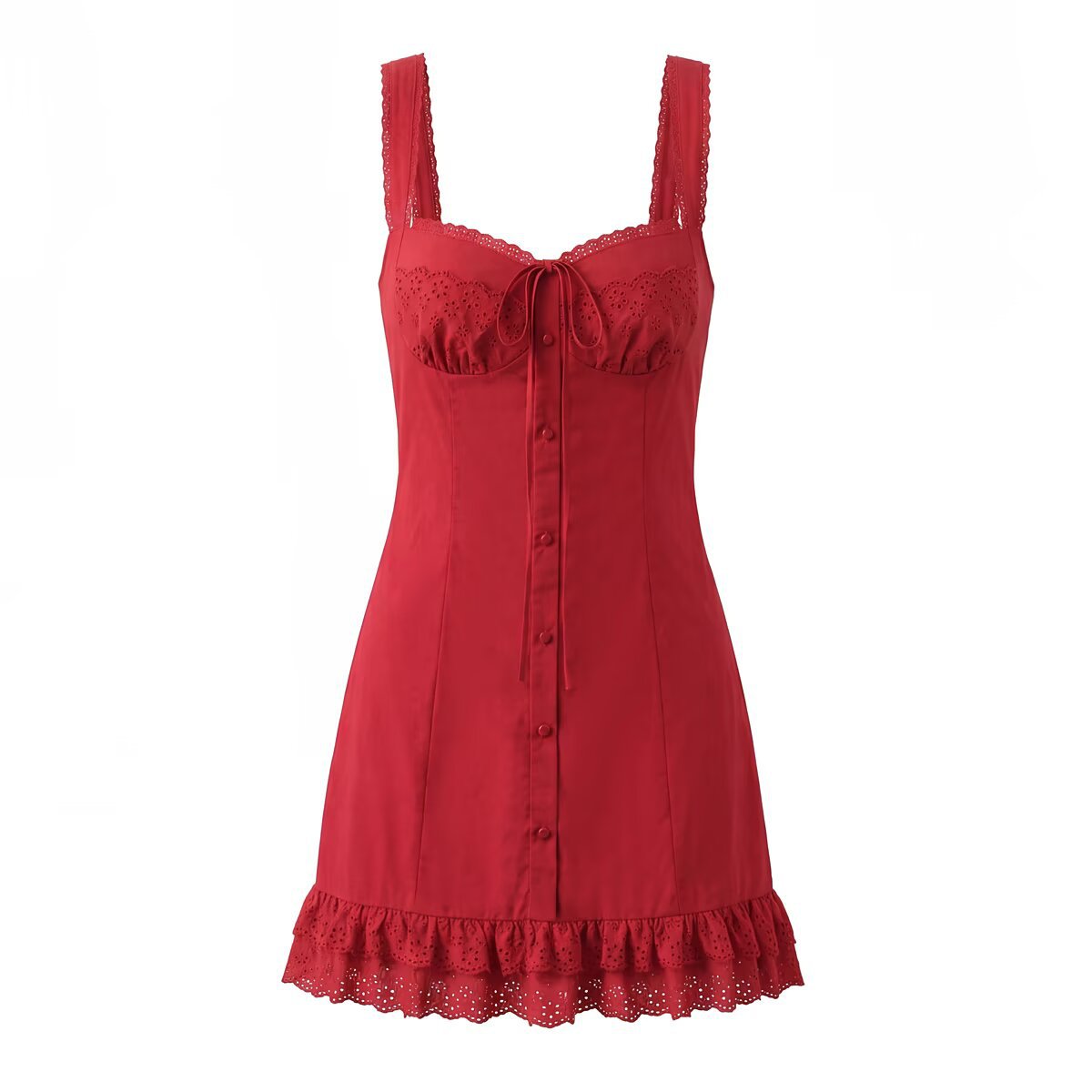 Bottom Lace Patchwork Decorative Strap Dress