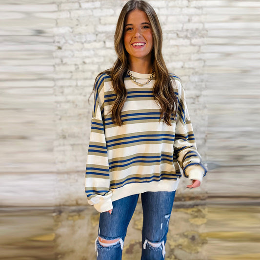 Pullover sweatshirt med print Langærmet top til kvinder