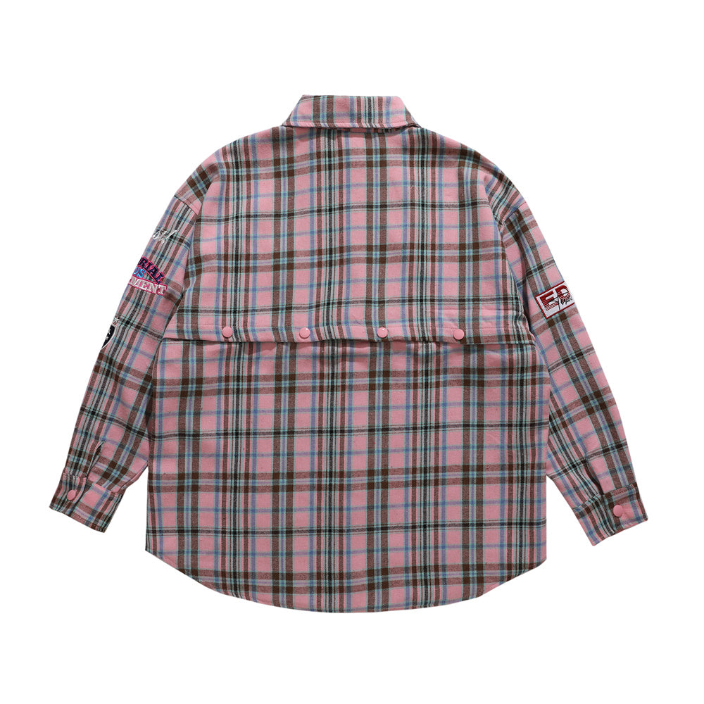 Fashion Brand Plaid Long Sleeve Shirt Coat