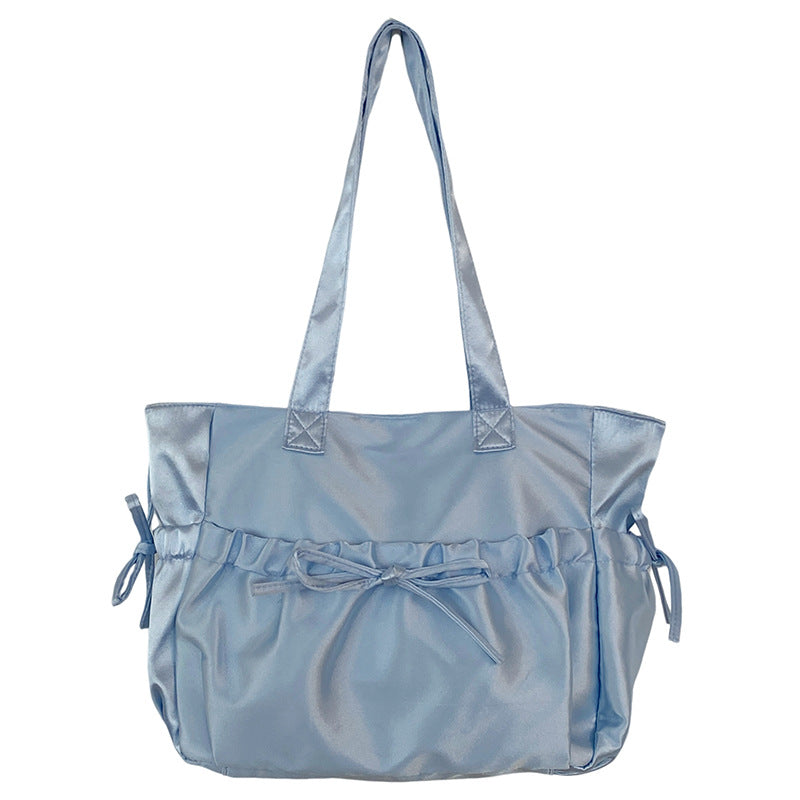 Women's Pleated Bow Pearl Shoulder Bag