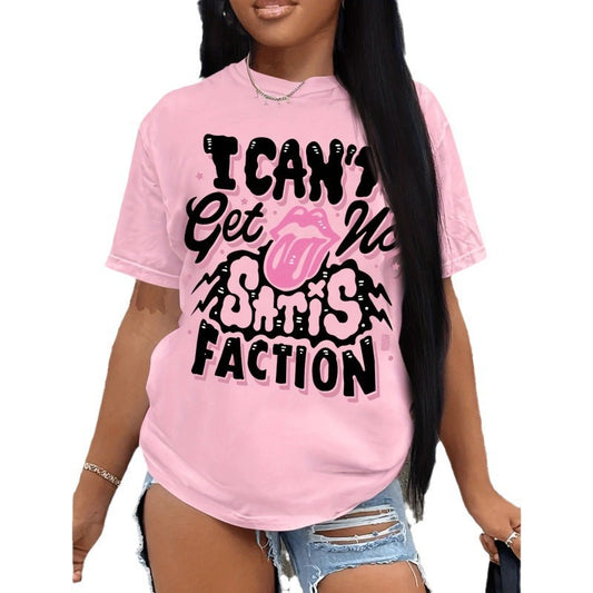 Summer Printed Street Fashion Sweet Short-sleeved T-shirt Casual Sports Plus Size Women's Clothing