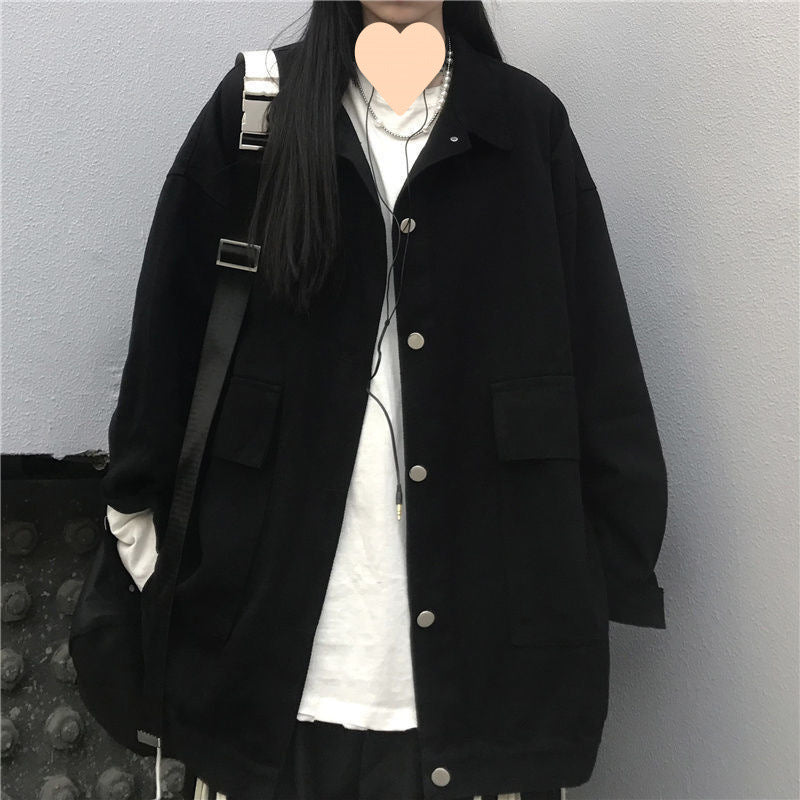 Women's Versatile Solid Color Long Sleeve Coat