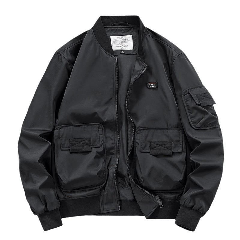 Pilot Jacket Men's Multi-bag Windproof Breathable Retro Coat Top