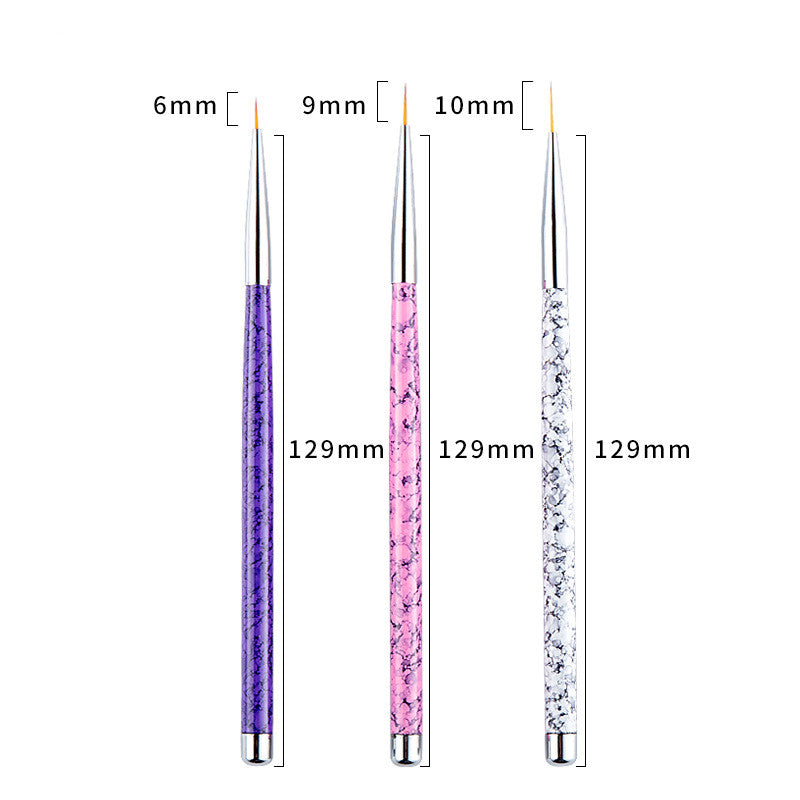 Painted Latte Art Marble Nail Brush Set