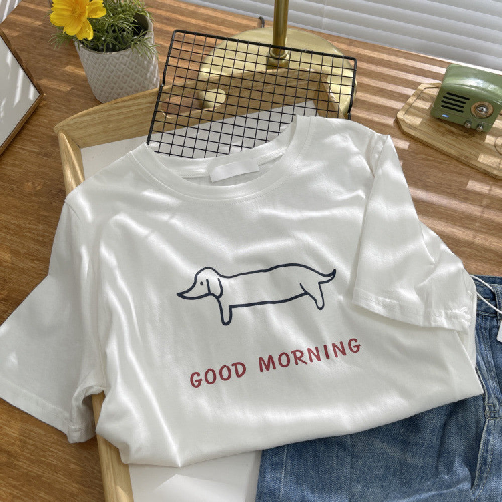 Fashionable Letter Printed Short Sleeves