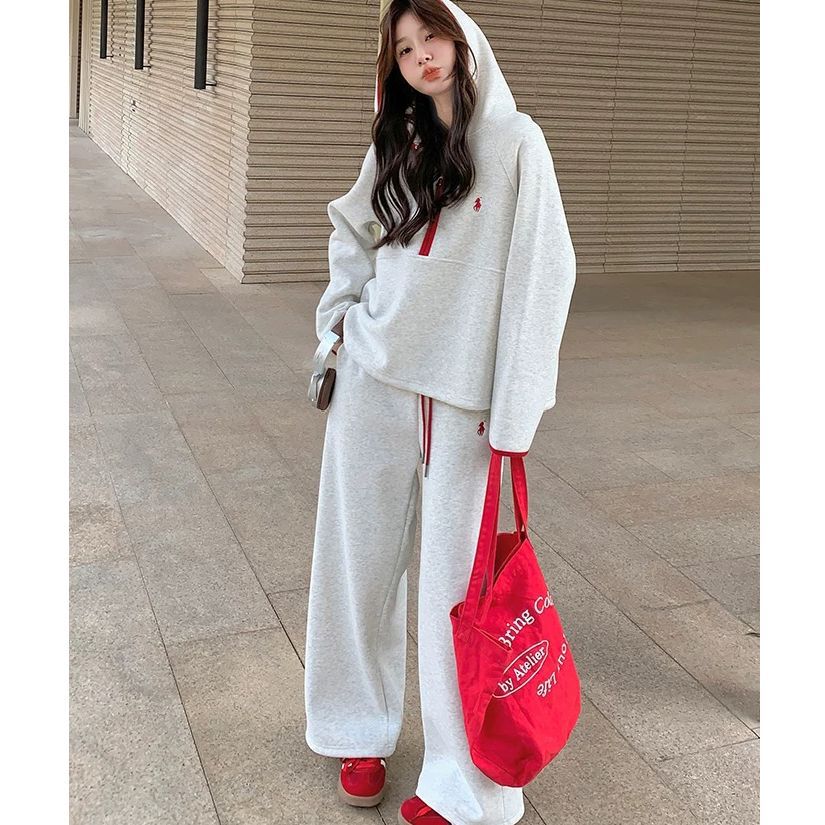 Korean-style Sweet And Youthful Hoodie Sporty Casual Set