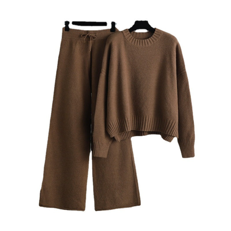 Fashionable Casual Knitted Pants Set For Women