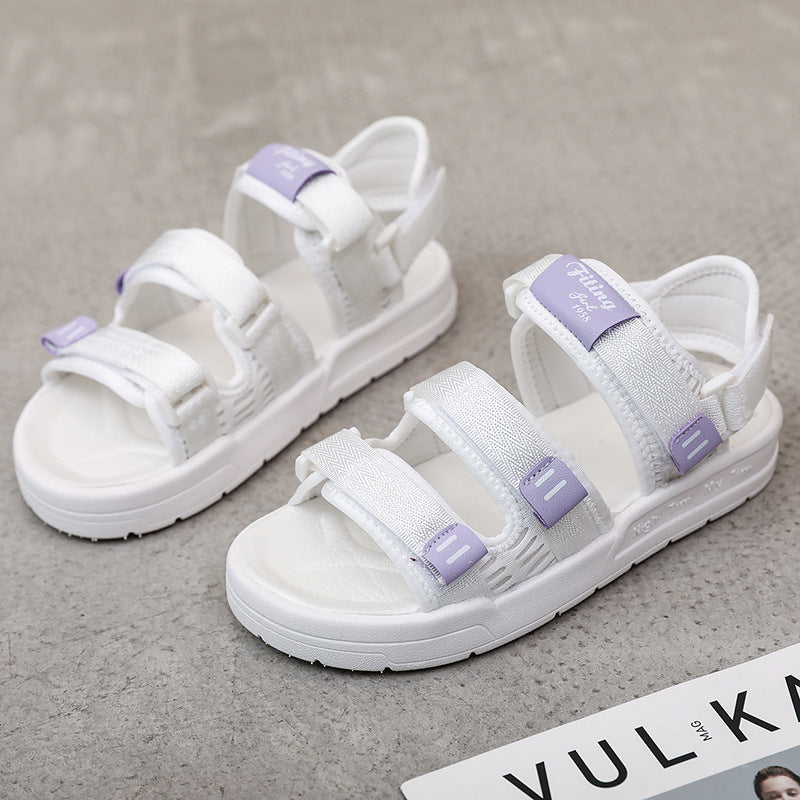 Kvinders Sommer Nye Velcro Flade Bløde Sål Anti-skrid Sandaler