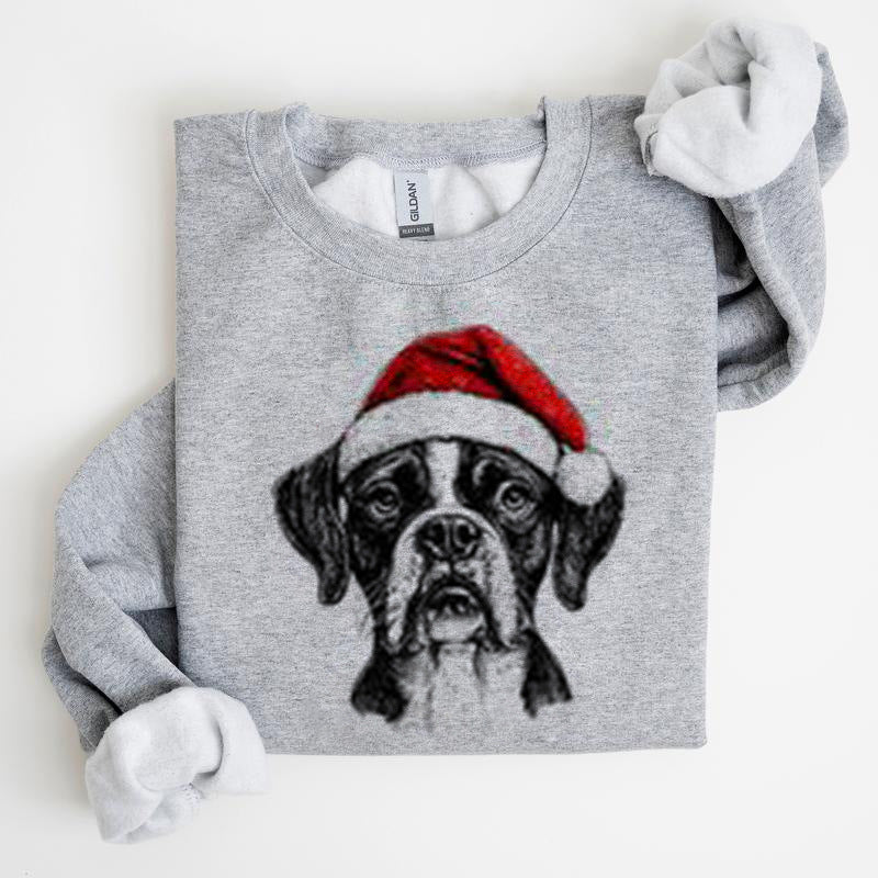 Julehvalpemotiv Polyester Rundhalset Sweatshirt Unisex