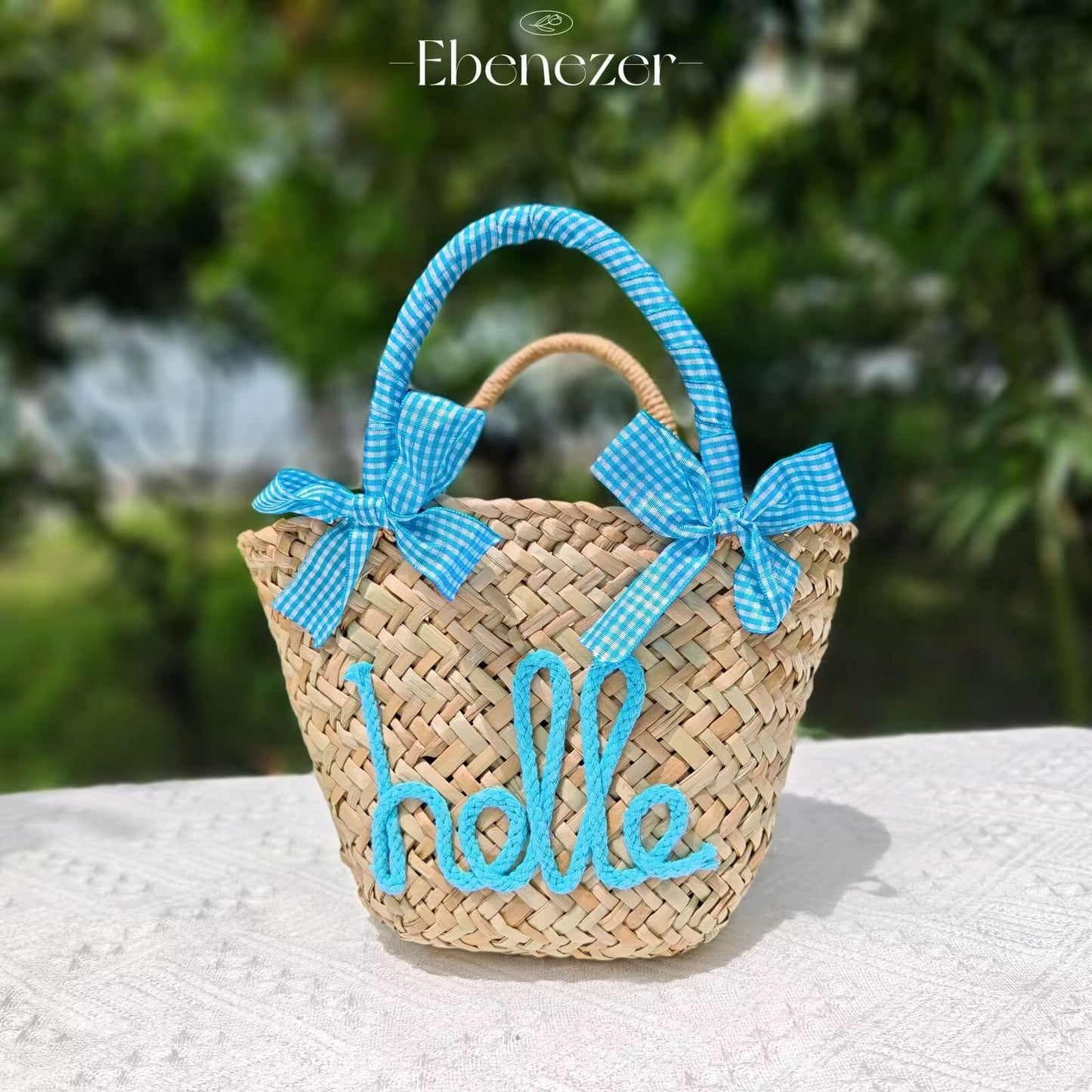 Customized Letter Woven Candy Colored Handbag