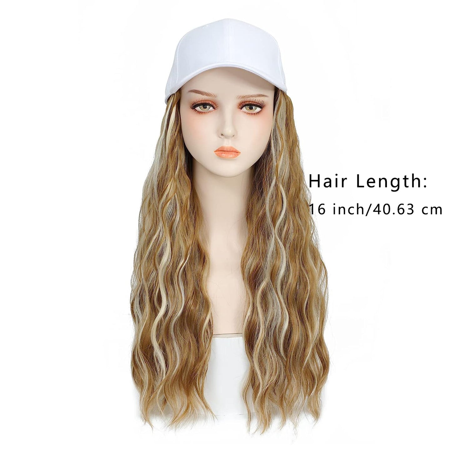 Hat One-piece Women's Big Wave Long-rolled Chemical Fiber Wig