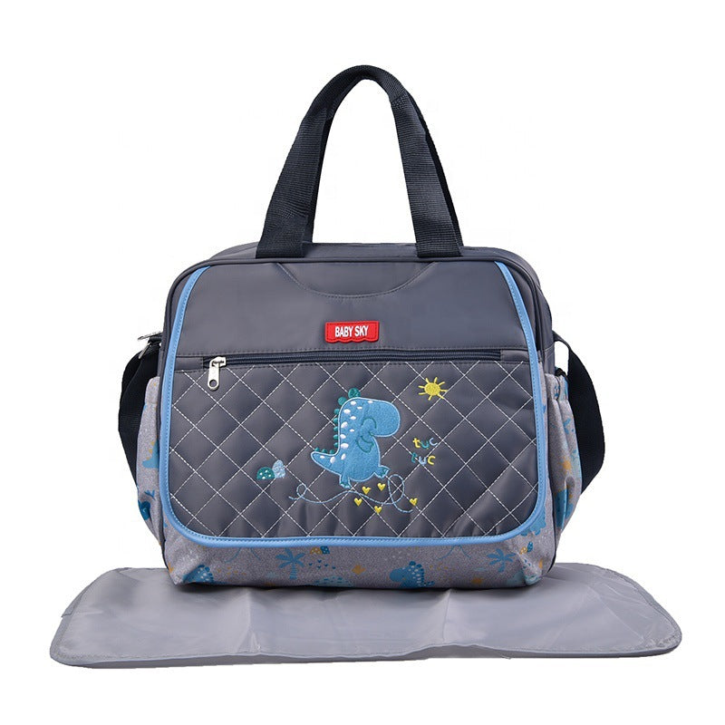 Mummy Bag Embroidered Dinosaur Pattern Large Capacity