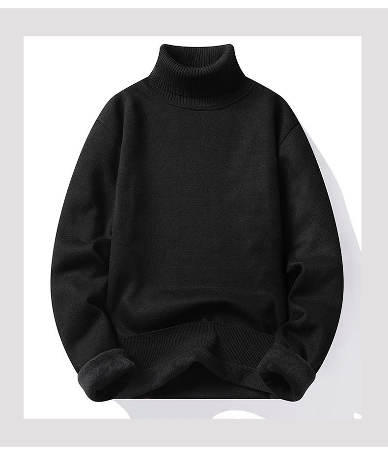 High-neck Men's Sweater Bottoming Plush
